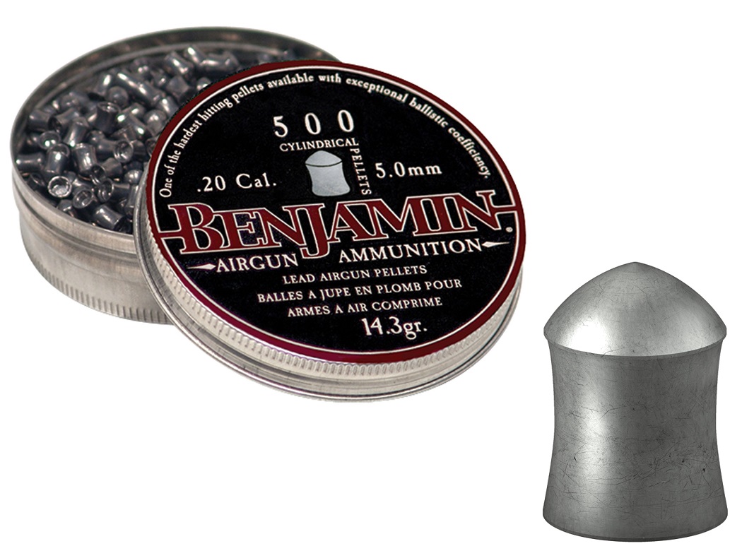 Benjamin Cilindrical 5mm Airgun Pellets tin of 500